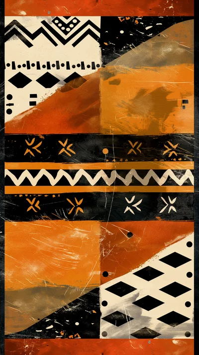 Abstract African Tribal Pattern With Geometric Shapes And Textures