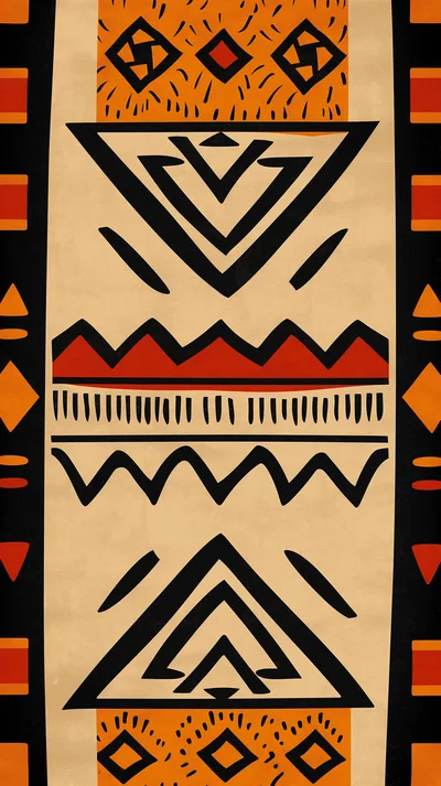 Tribal Pattern Background With Geometric African Motifs