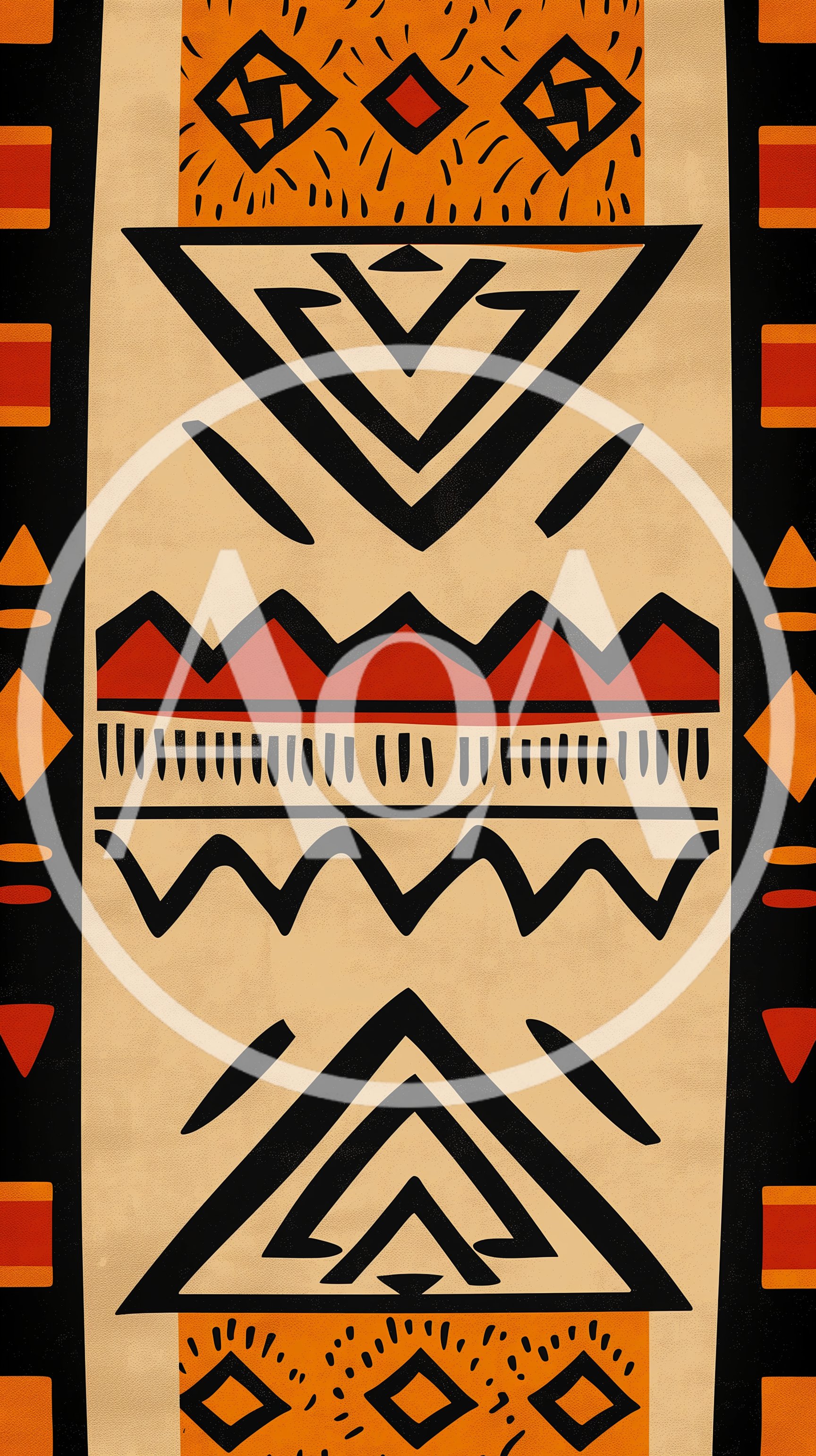 Tribal Pattern Background With Geometric African Motifs