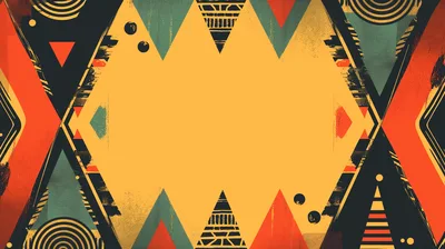 Abstract Geometric Pattern With Tribal Inspired Shapes