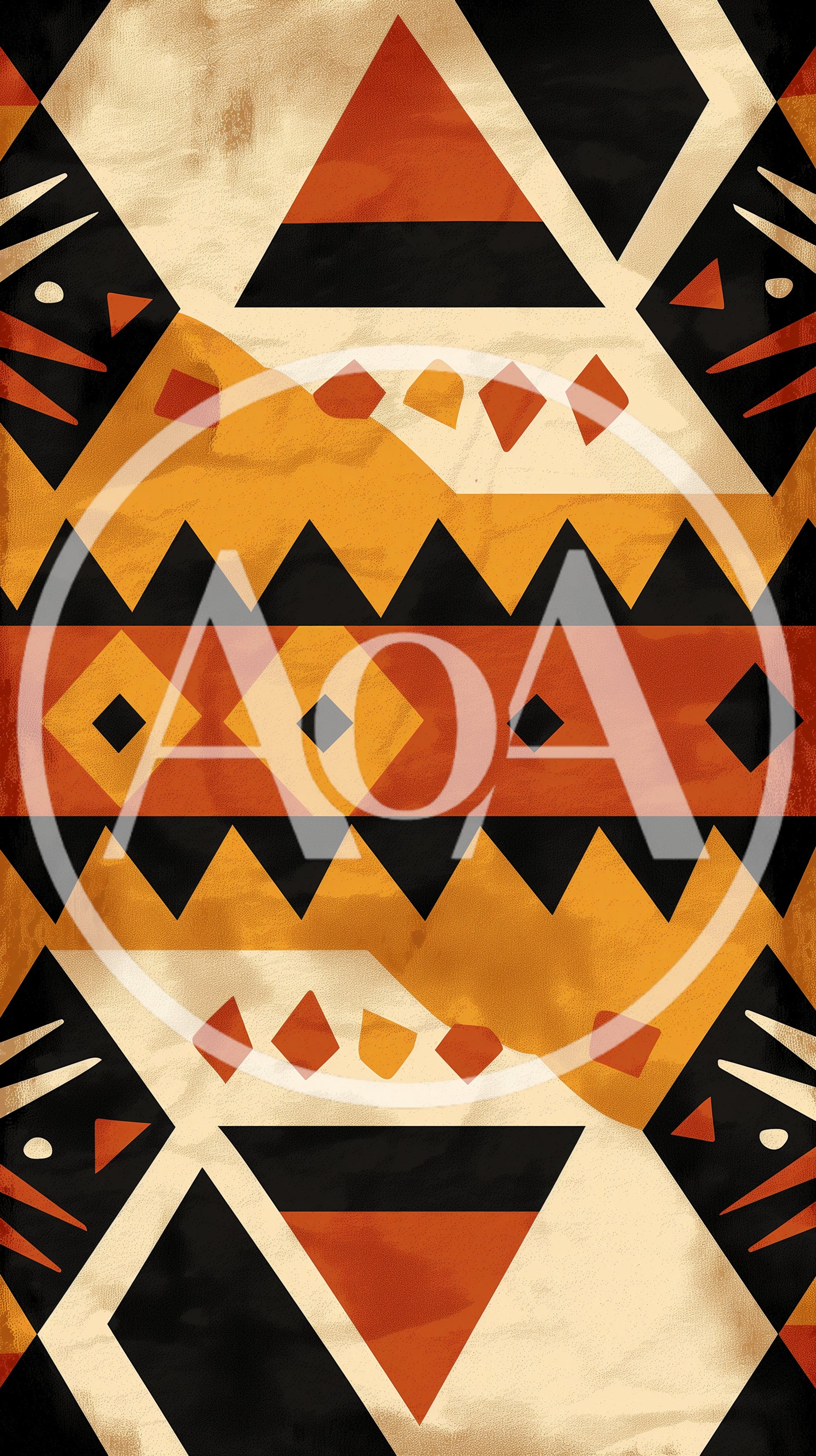 Abstract Tribal Pattern With Geometric Shapes And Earth Tones