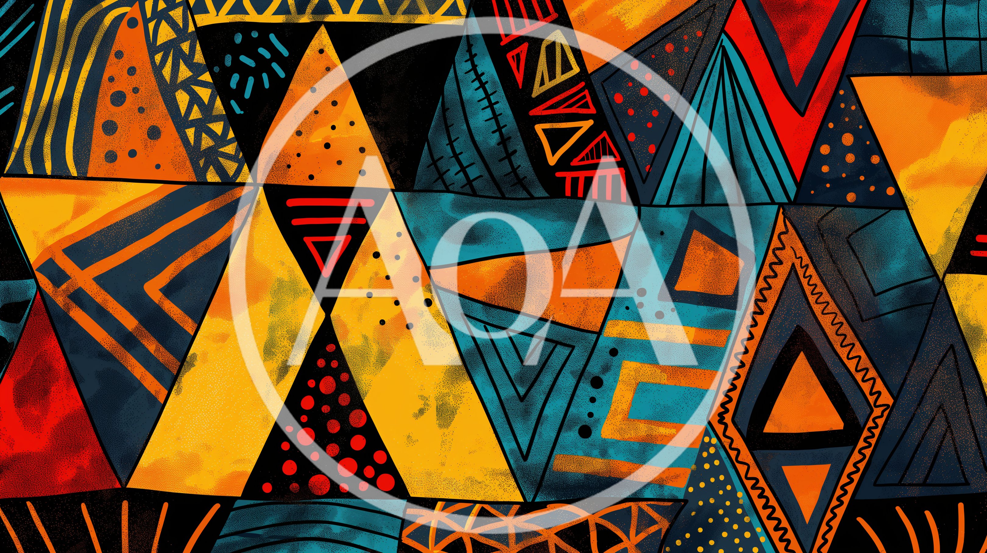 Abstract Geometric Pattern With Tribal African Inspired Motifs