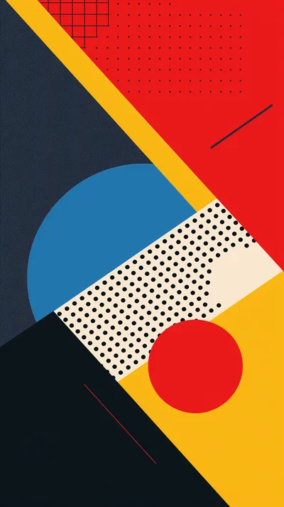 Abstract Geometric Memphis Style Graphic Design Background