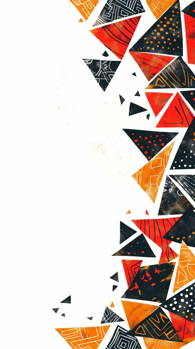 Abstract Geometric Triangle Pattern With Textured Artistic Elements