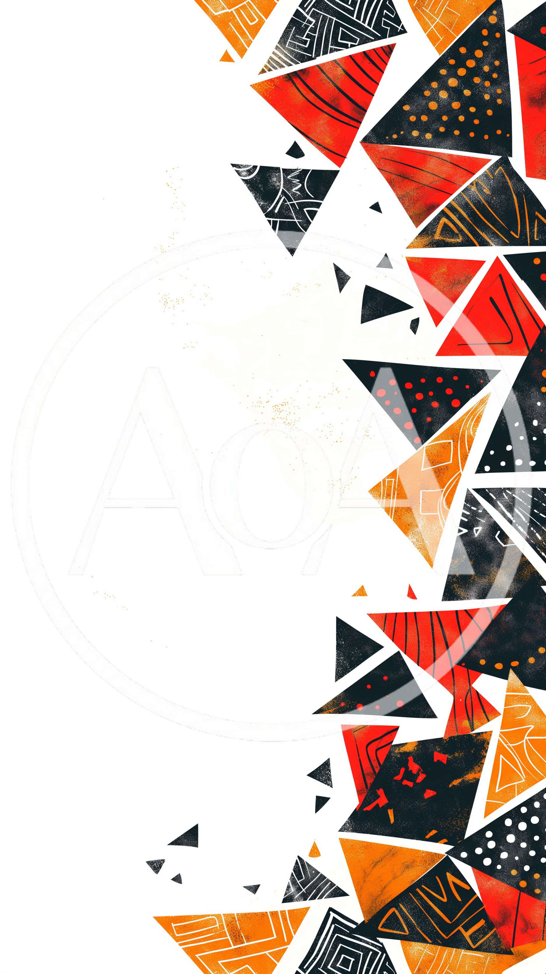 Abstract Geometric Triangle Pattern With Textured Artistic Elements