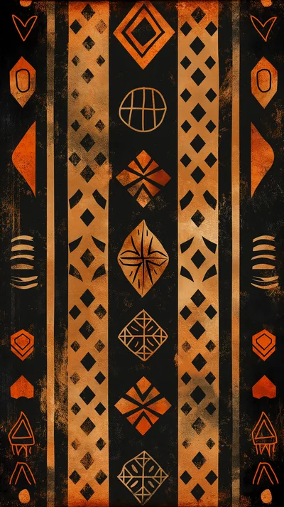Tribal African Pattern With Geometric Symbols