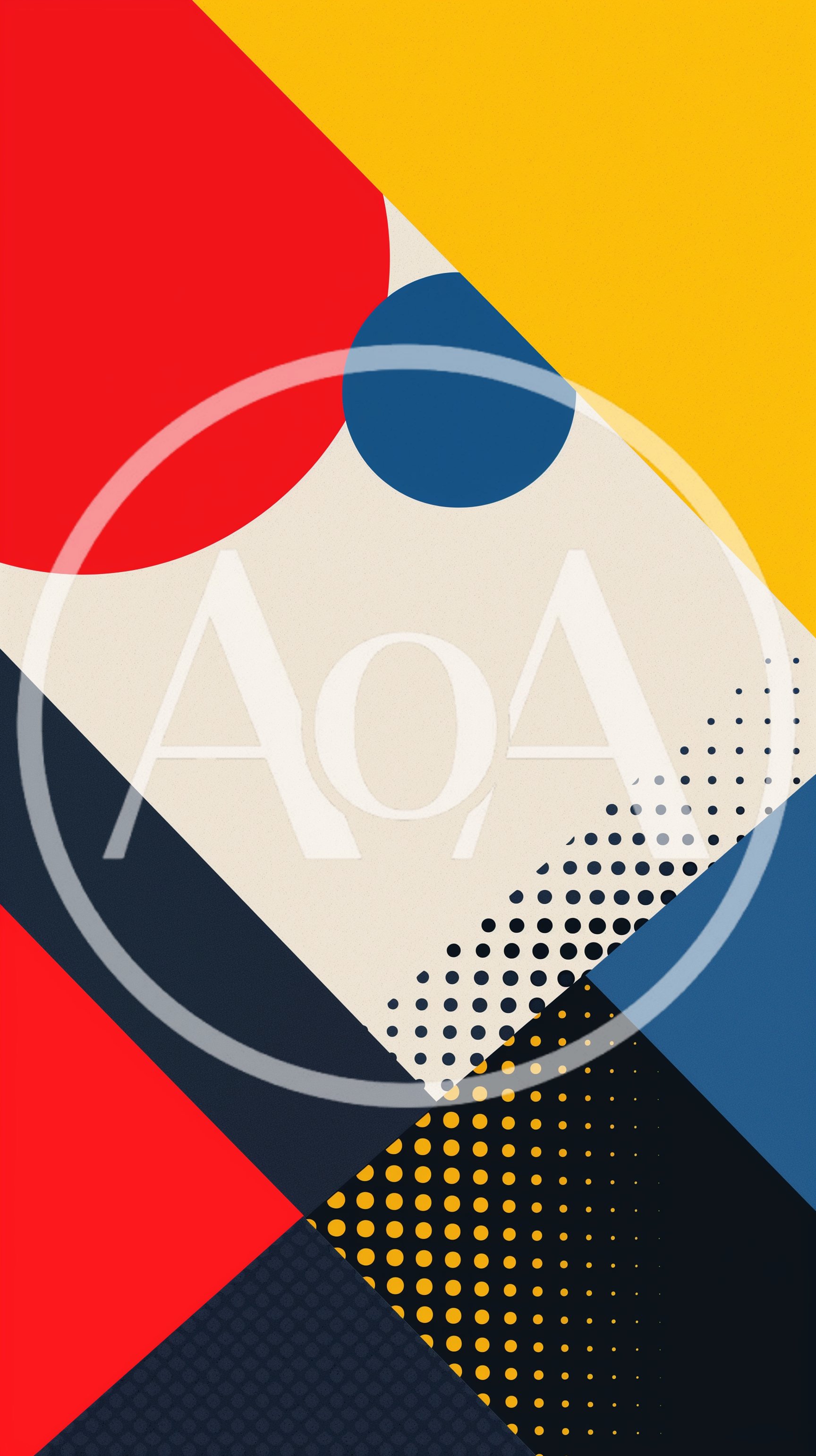 Abstract Geometric Composition With Bauhaus Style Shapes