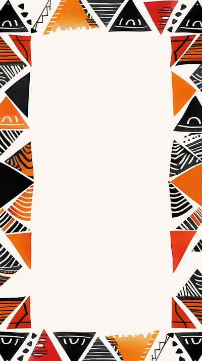 Tribal Pattern Triangle Border Frame Design
