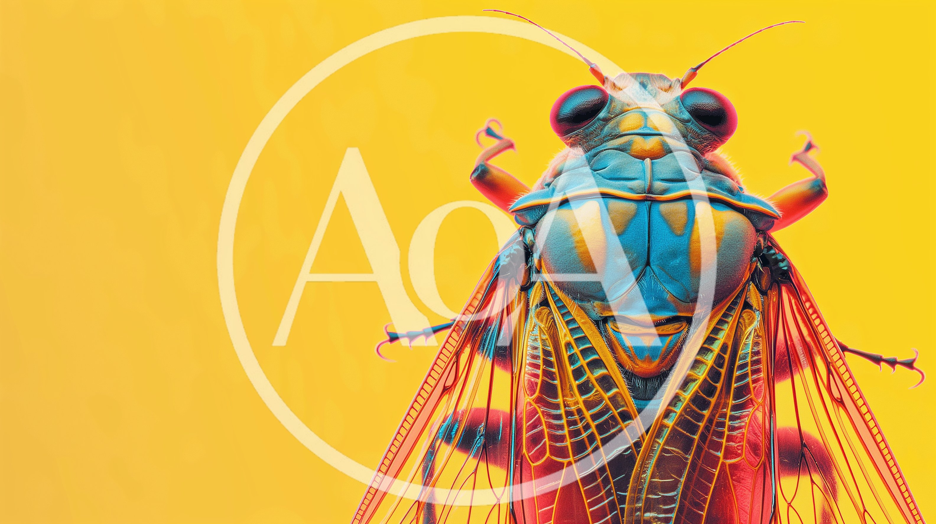 Macro Close Up Of A Vibrant Colorful Cicada