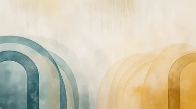 Abstract Minimalist Arches With Textured Watercolor Background