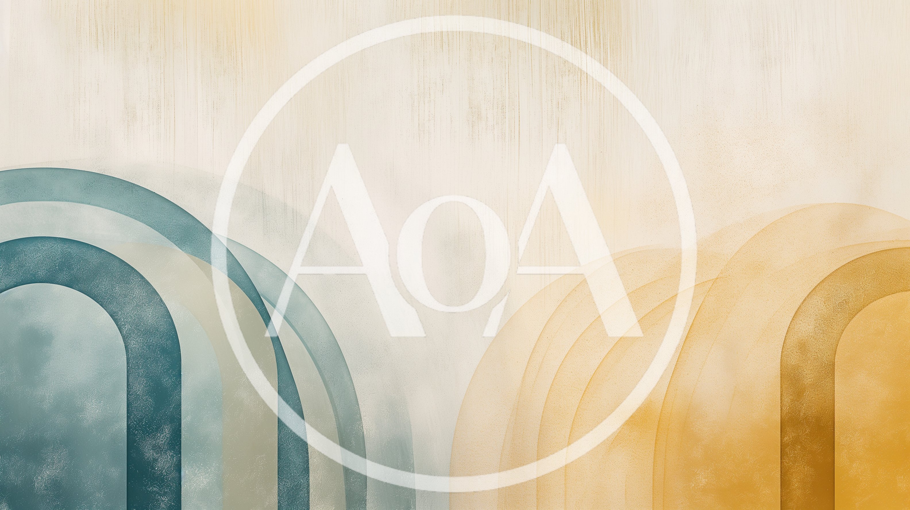 Abstract Minimalist Arches With Textured Watercolor Background