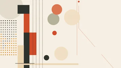 Abstract Geometric Composition With Circles And Rectangles