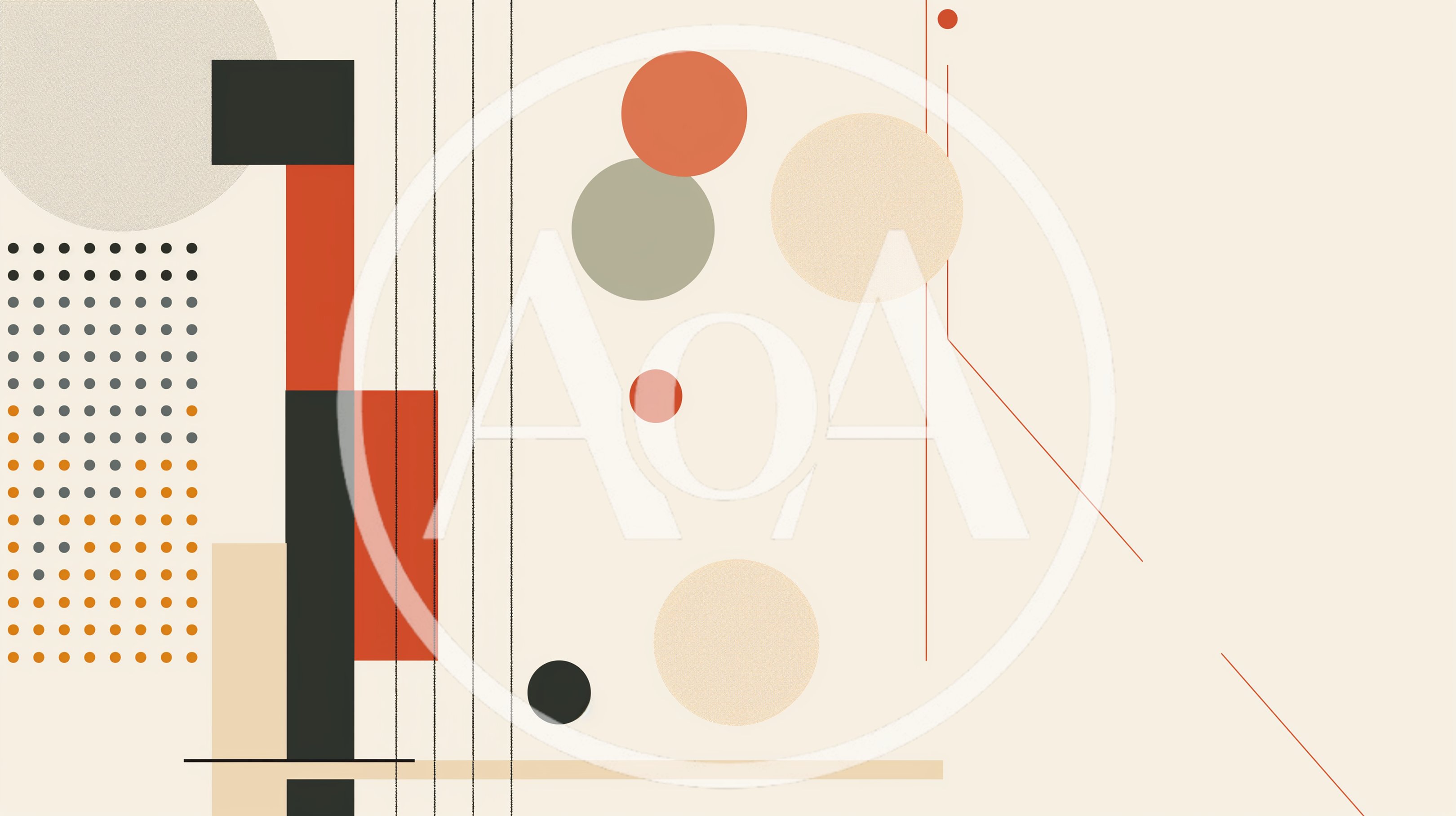 Abstract Geometric Composition With Circles And Rectangles