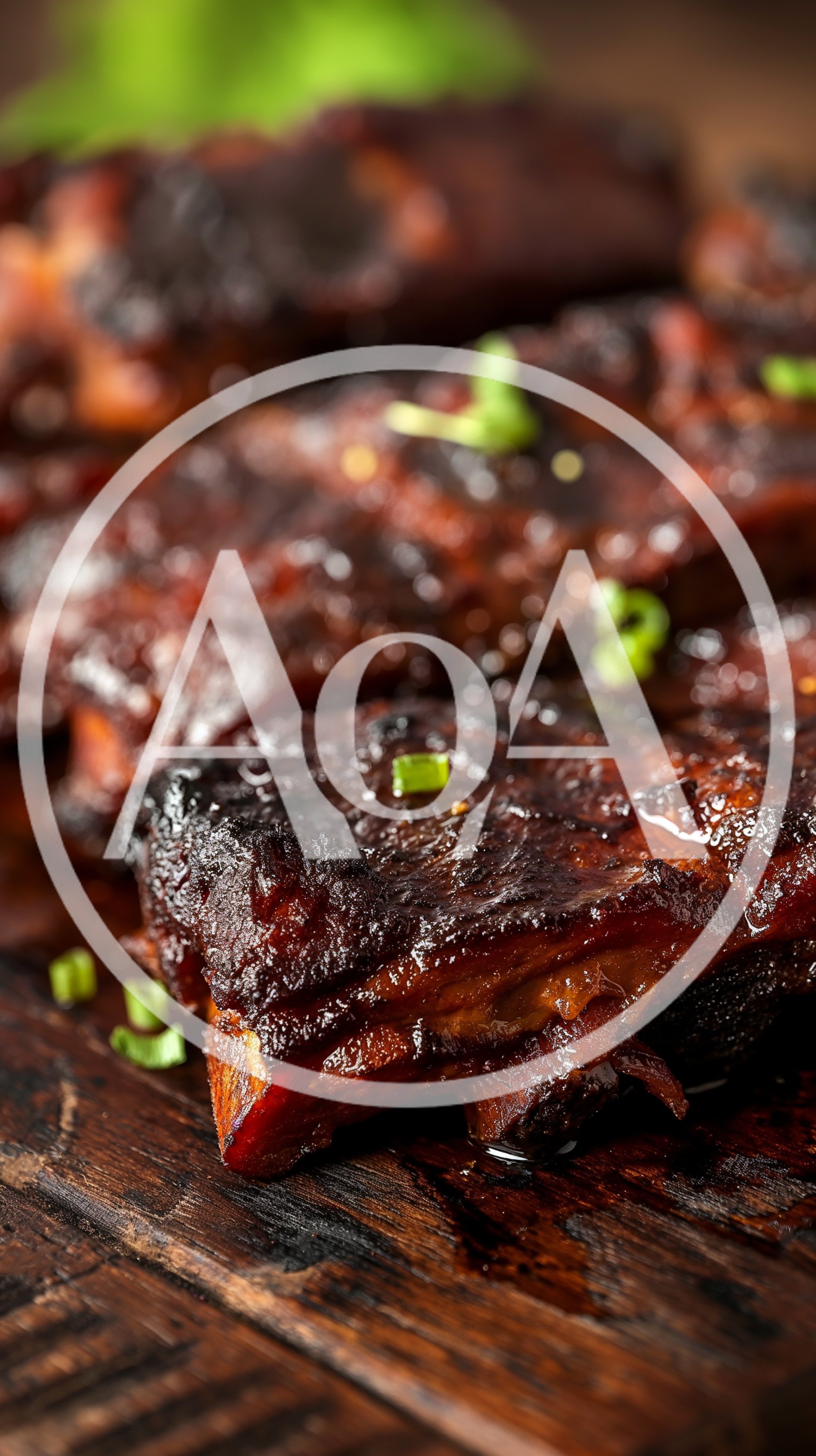 Close Up Of Glazed Barbecue Pork Ribs