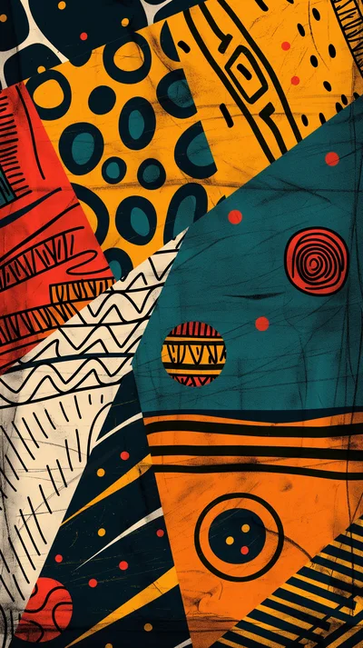 Abstract Geometric Pattern With Tribal And Modern Elements