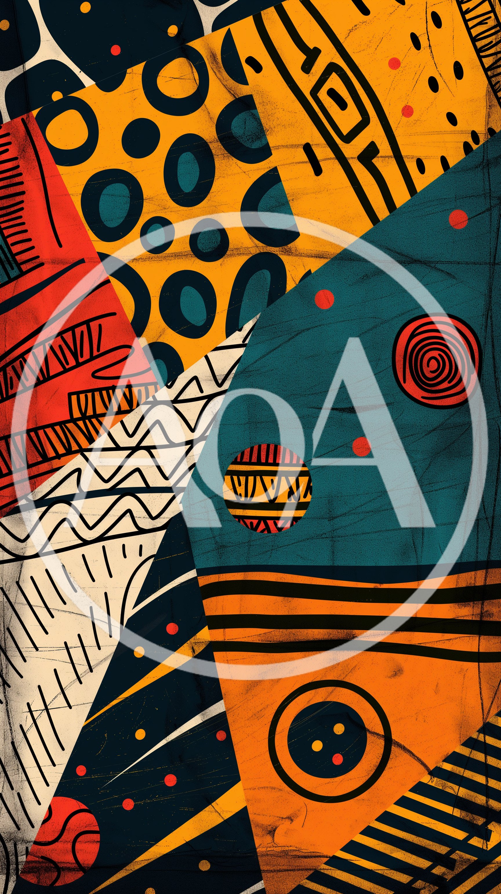 Abstract Geometric Pattern With Tribal And Modern Elements