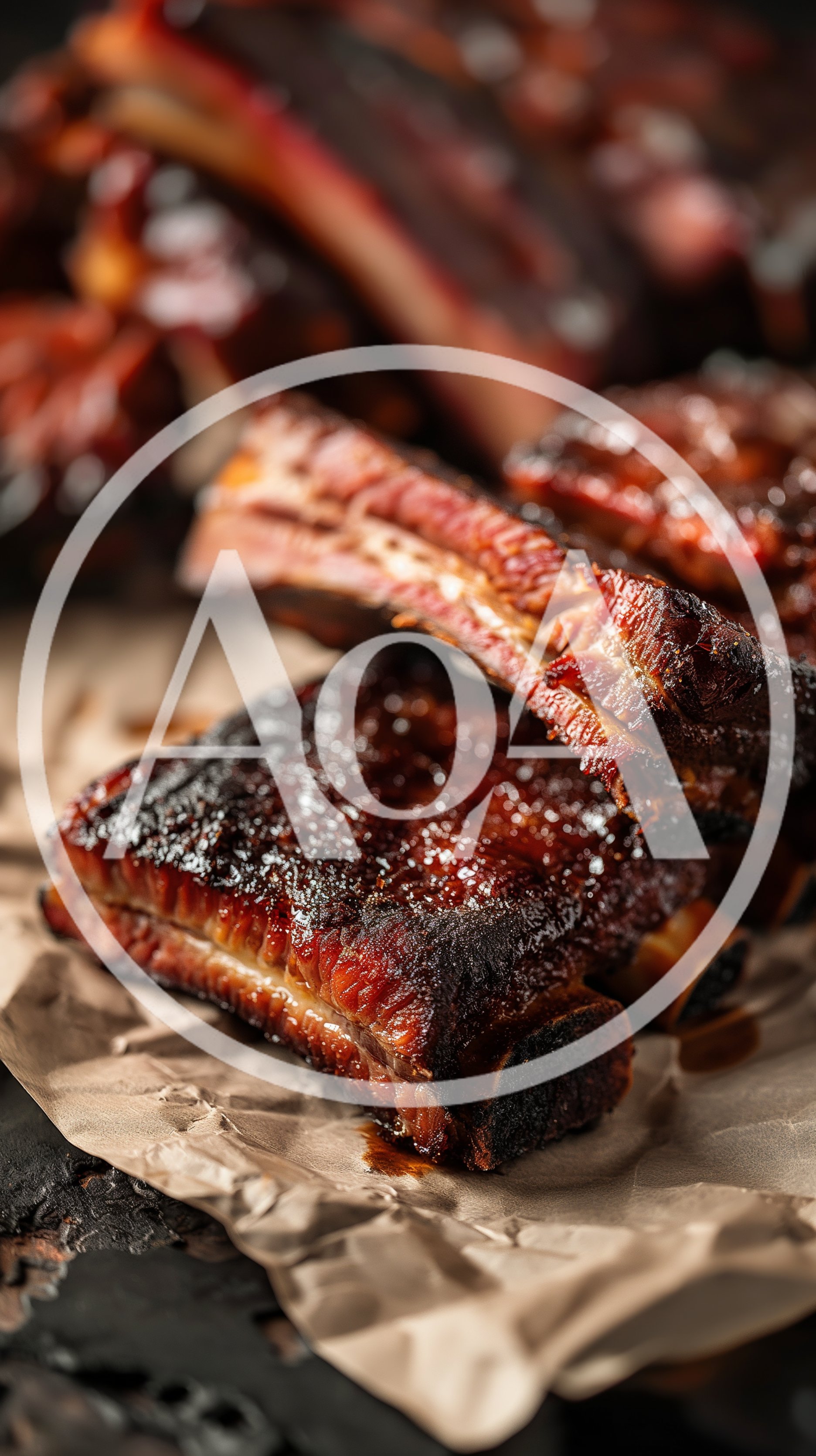 Smoked Barbecue Pork Ribs On Butcher Paper