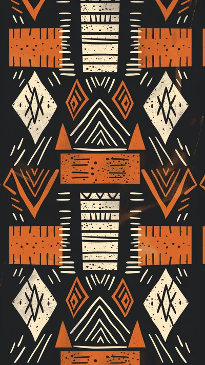 Tribal Geometric Pattern With African Inspired Motifs
