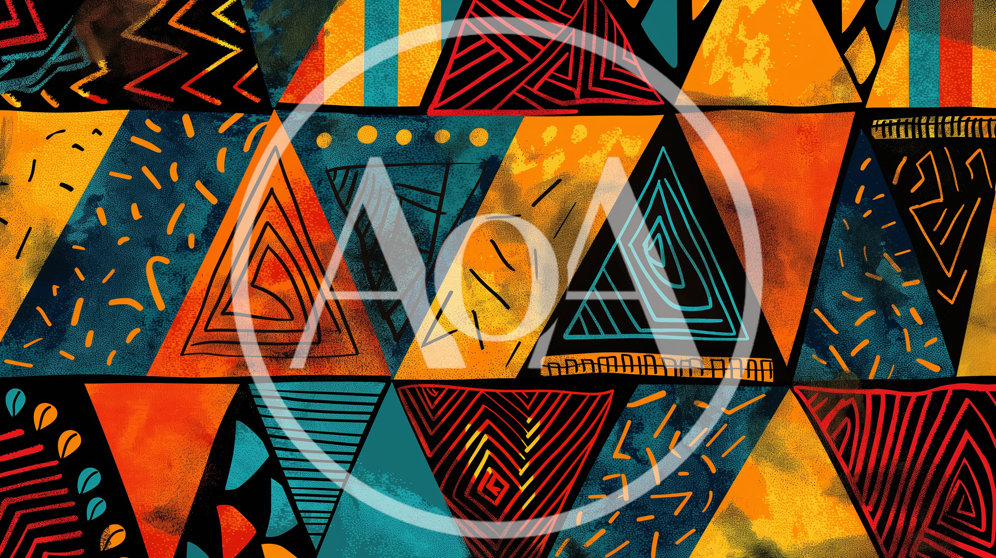 Abstract Geometric Pattern With Tribal Inspired Shapes