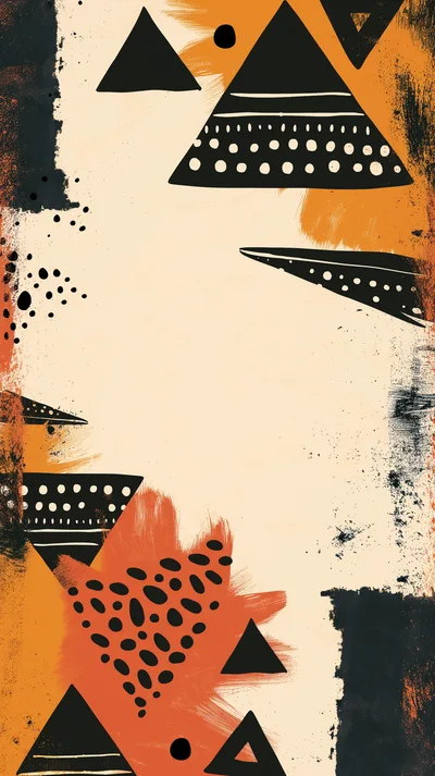 Abstract Geometric Background With Hand Drawn Tribal Patterns