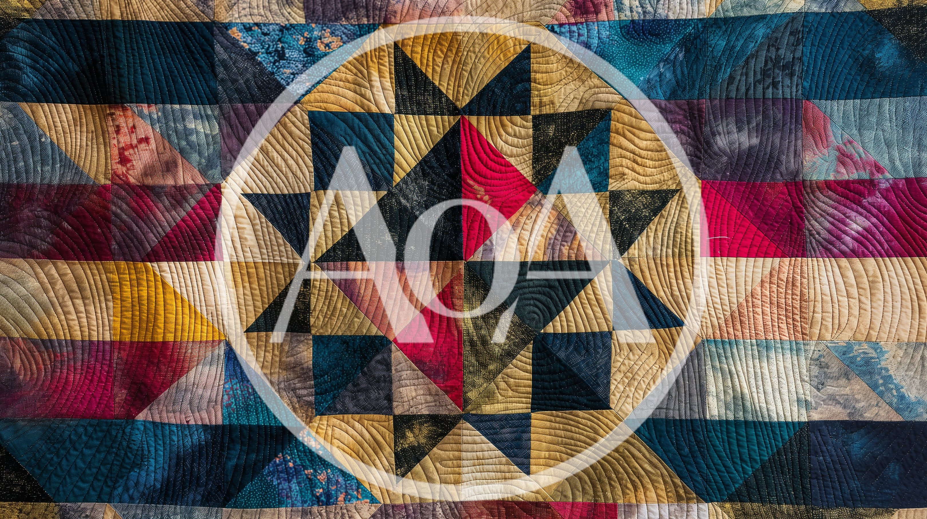Handmade Quilt With Geometric Star Pattern