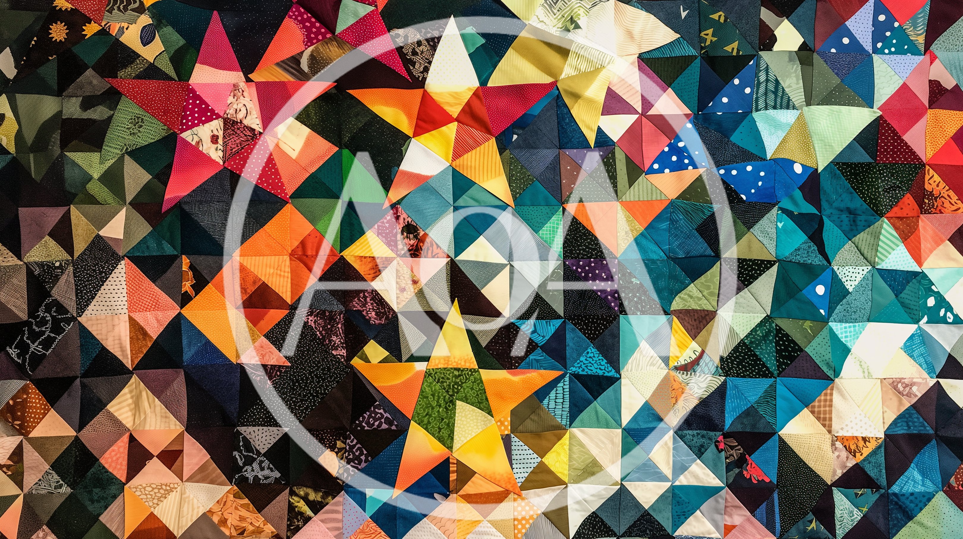 Colorful Geometric Star Pattern Quilt Fabric