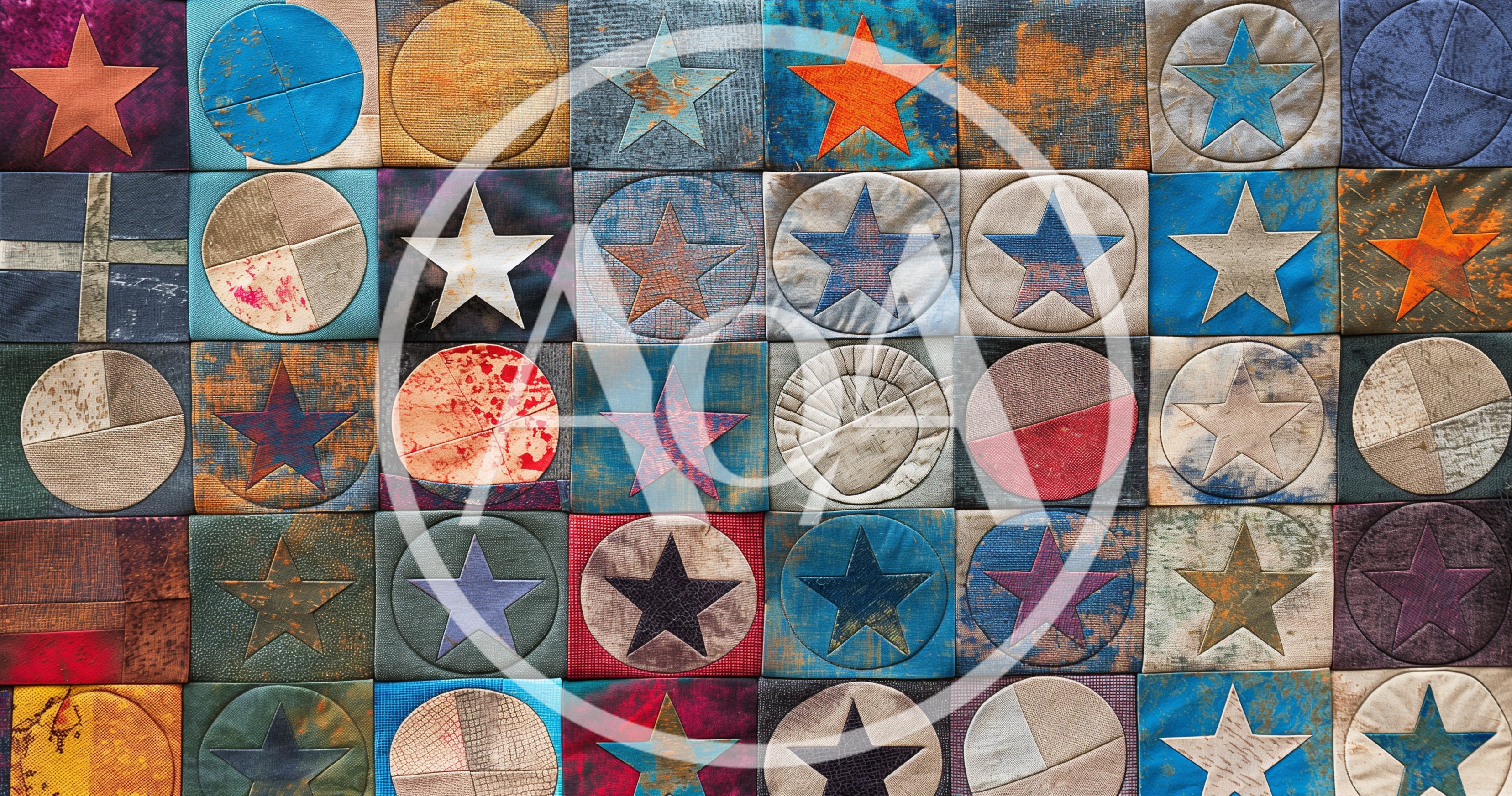 Quilted Fabric Wall Art With Star Patterns