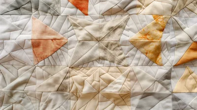 Close Up Of Intricate Geometric Patchwork Quilt Pattern