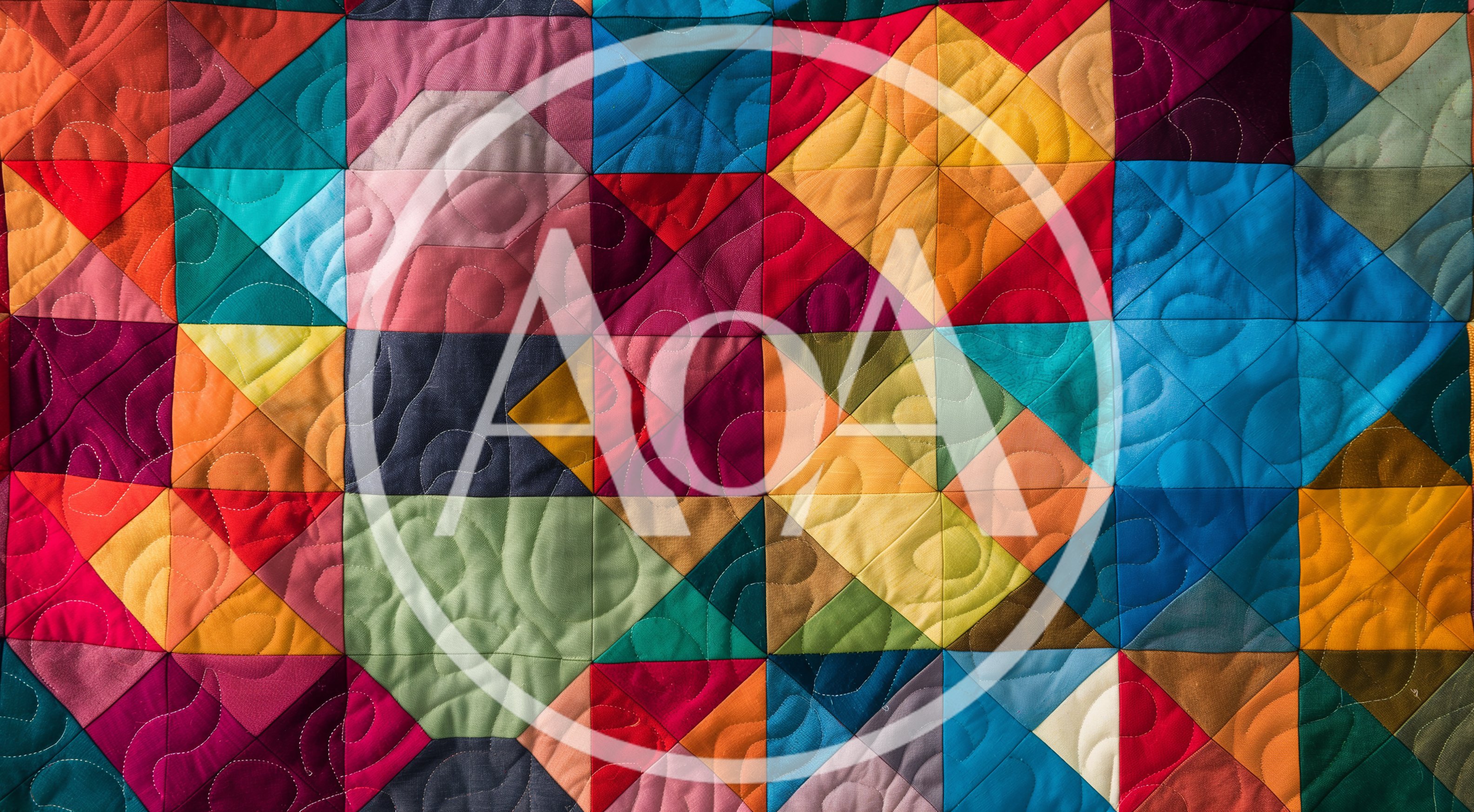 Colorful Geometric Patchwork Quilt Fabric Texture