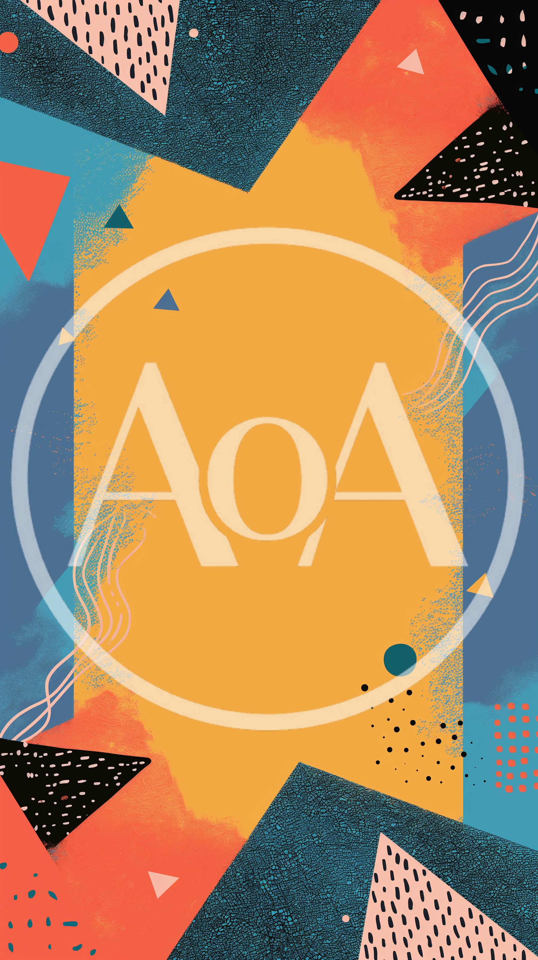 Abstract Memphis Style Geometric Background With Textured Shapes