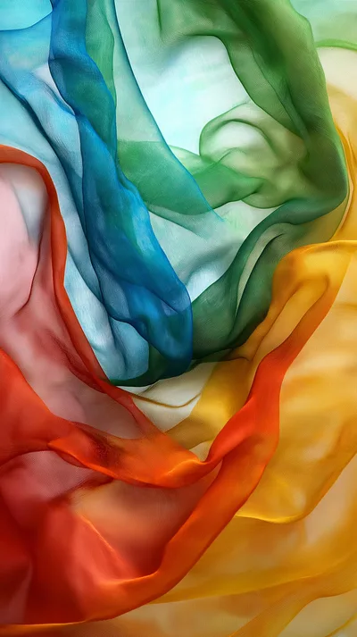 Abstract Background Of Flowing Colorful Silk Fabric