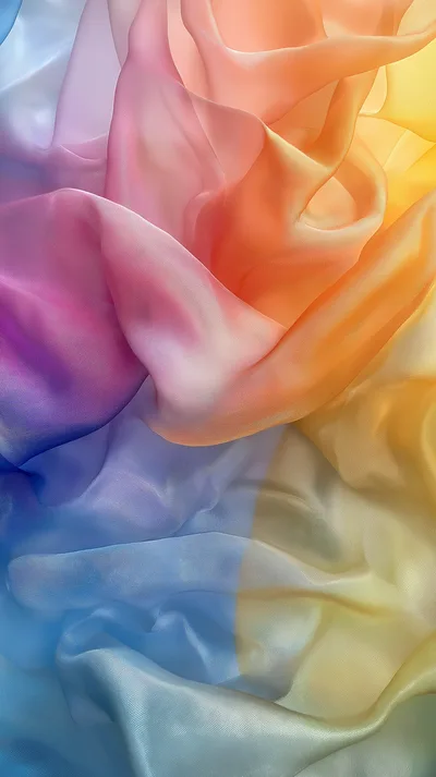 Abstract Background of Flowing Multicolored Silk Fabric