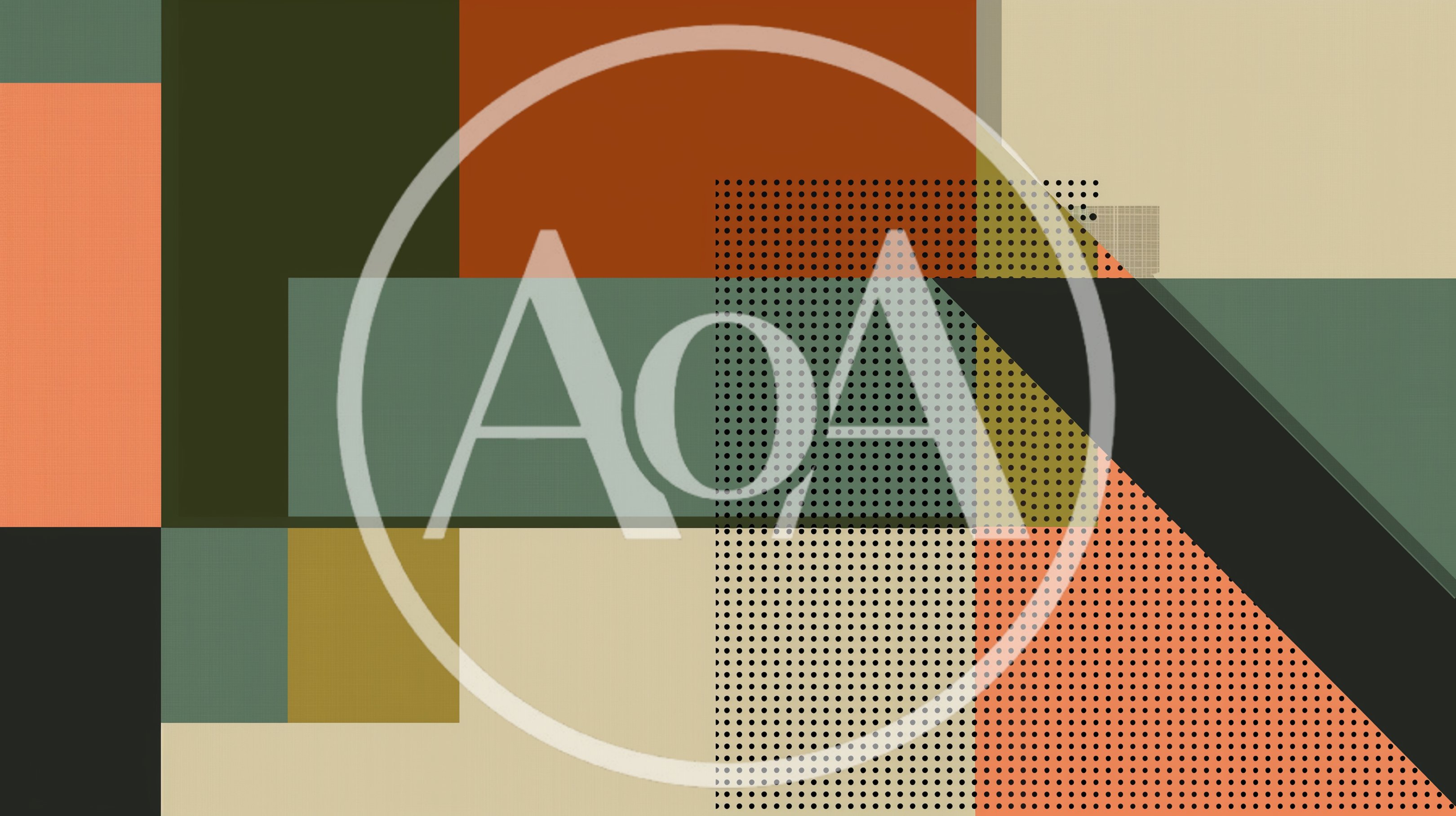 Abstract Geometric Composition With Bauhaus Style Elements