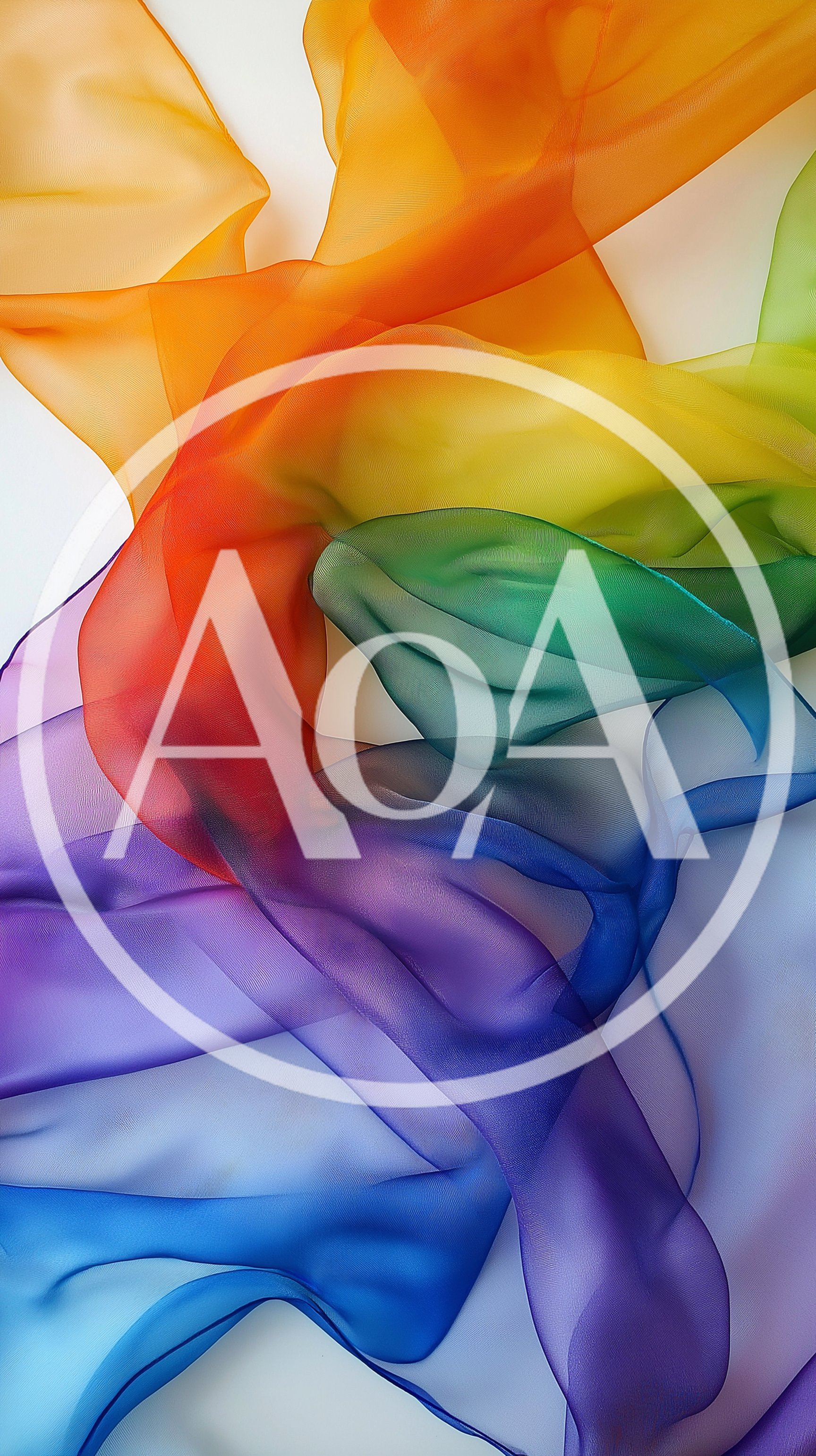 Abstract Rainbow Colored Sheer Fabric Background