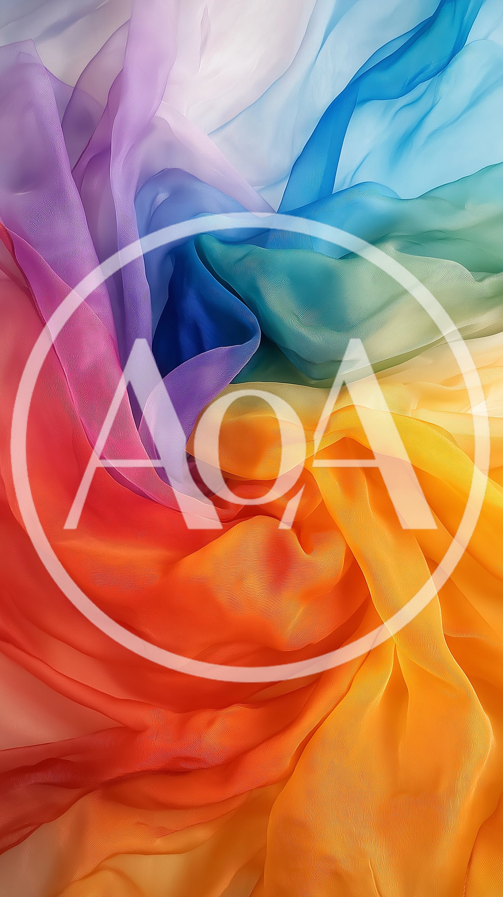 Abstract Rainbow Colored Chiffon Fabric Swirl