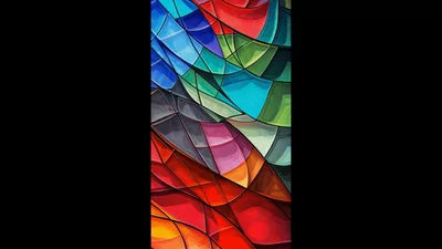 Abstract Stained Glass Pattern With Shifting Colorful Shapes