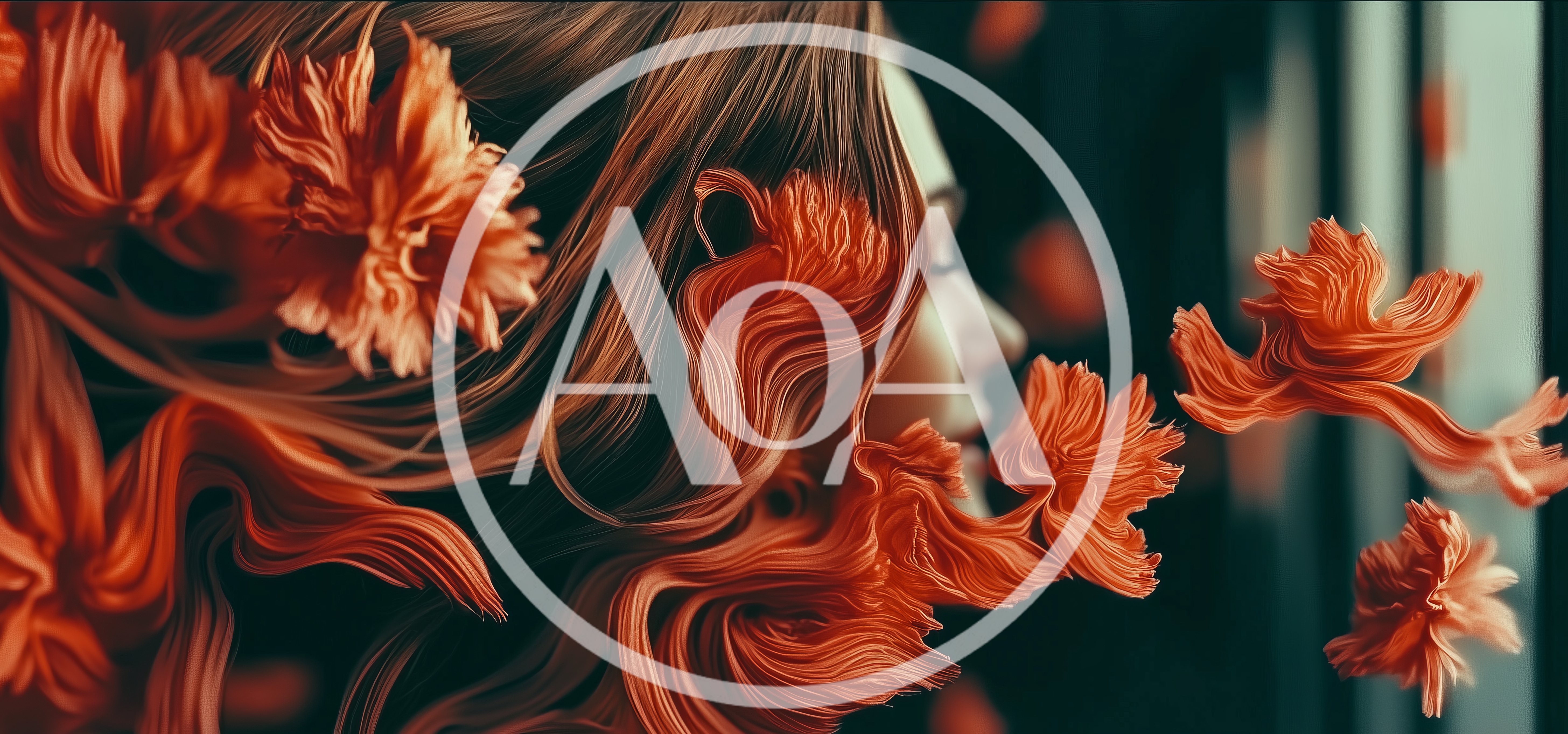 Surreal Portrait Of Woman With Flowing Floral Hair