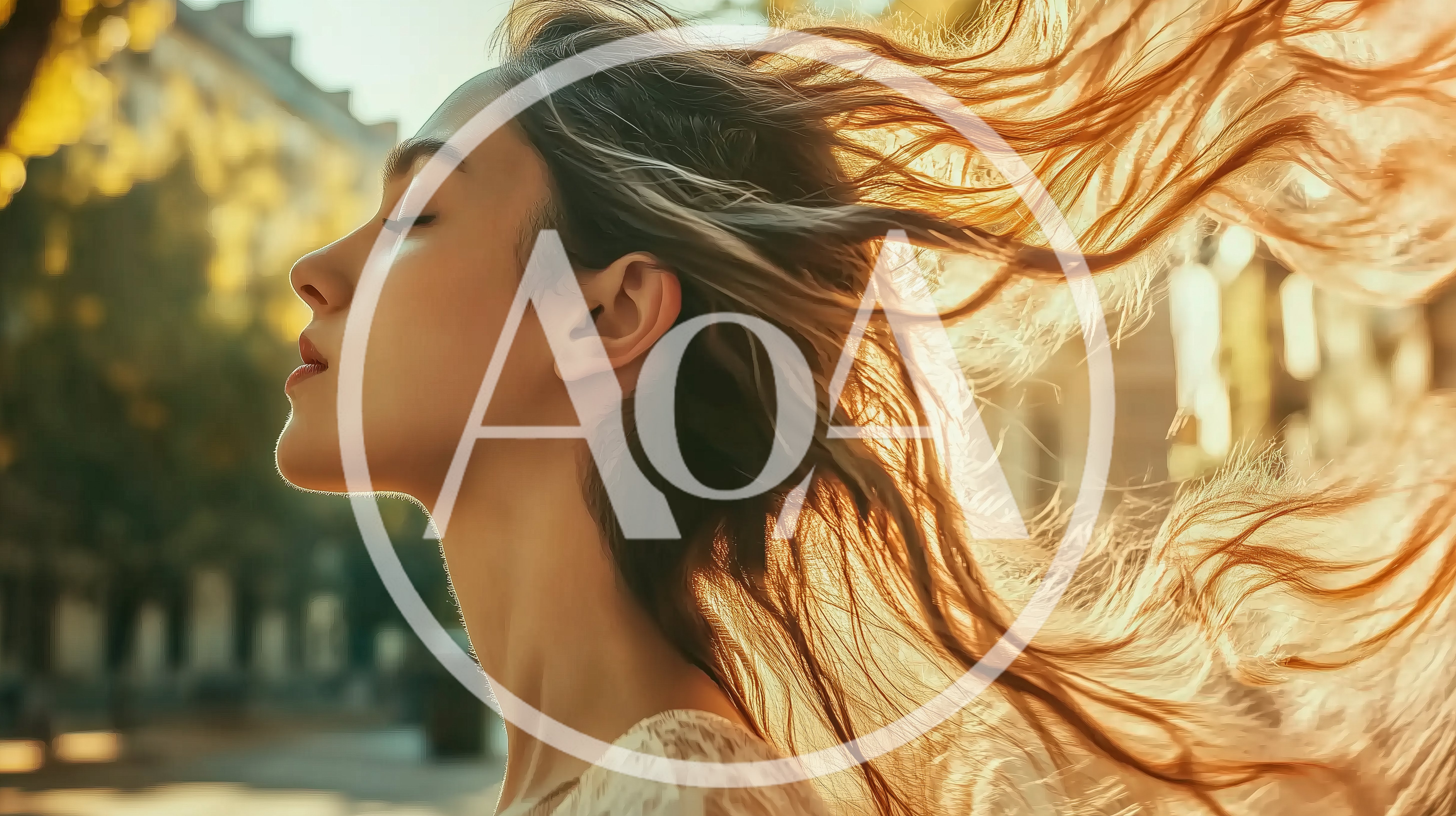 Profile Of A Young Woman With Flowing Hair