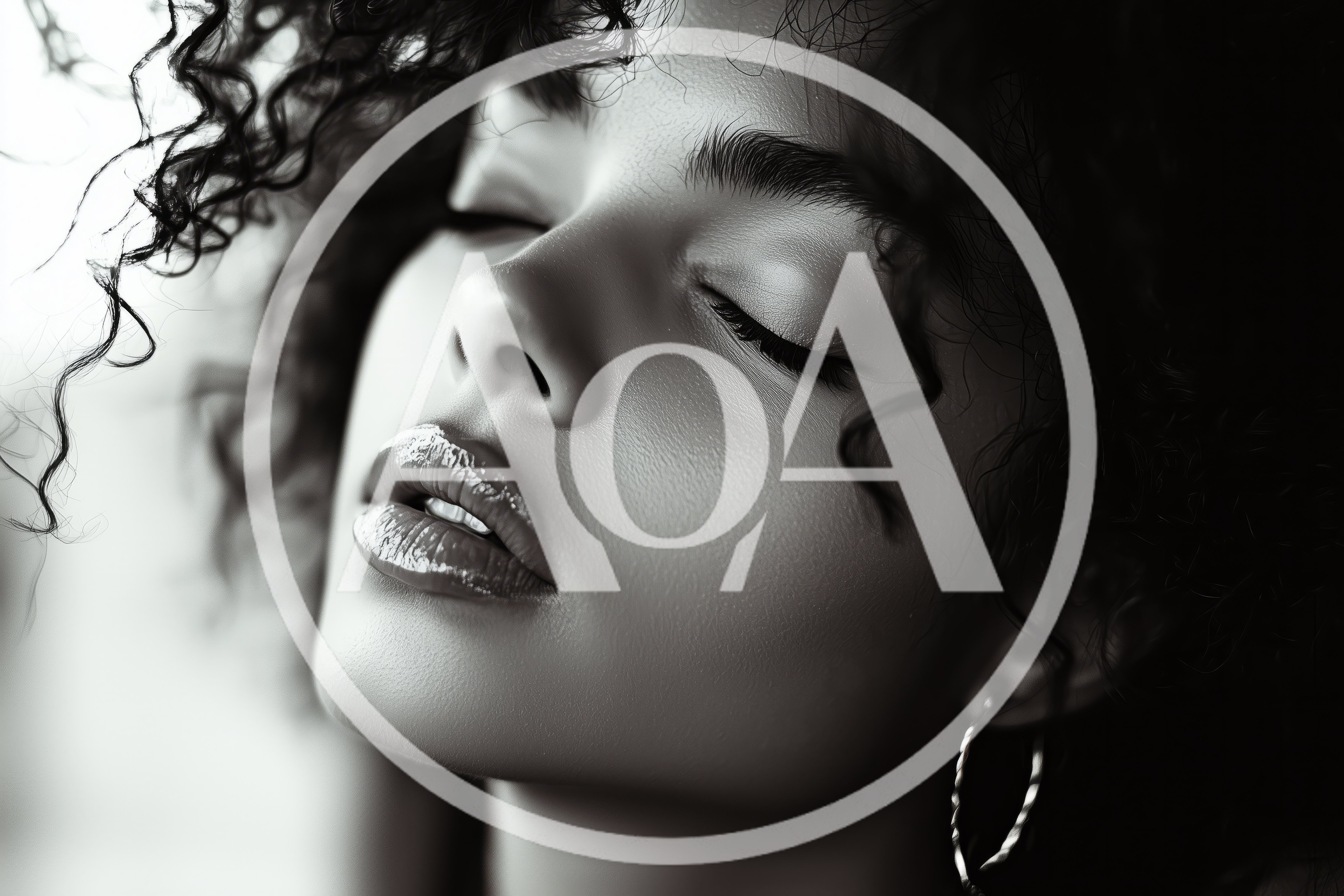 Close Up Portrait Of A Beautiful Woman With Curly Hair