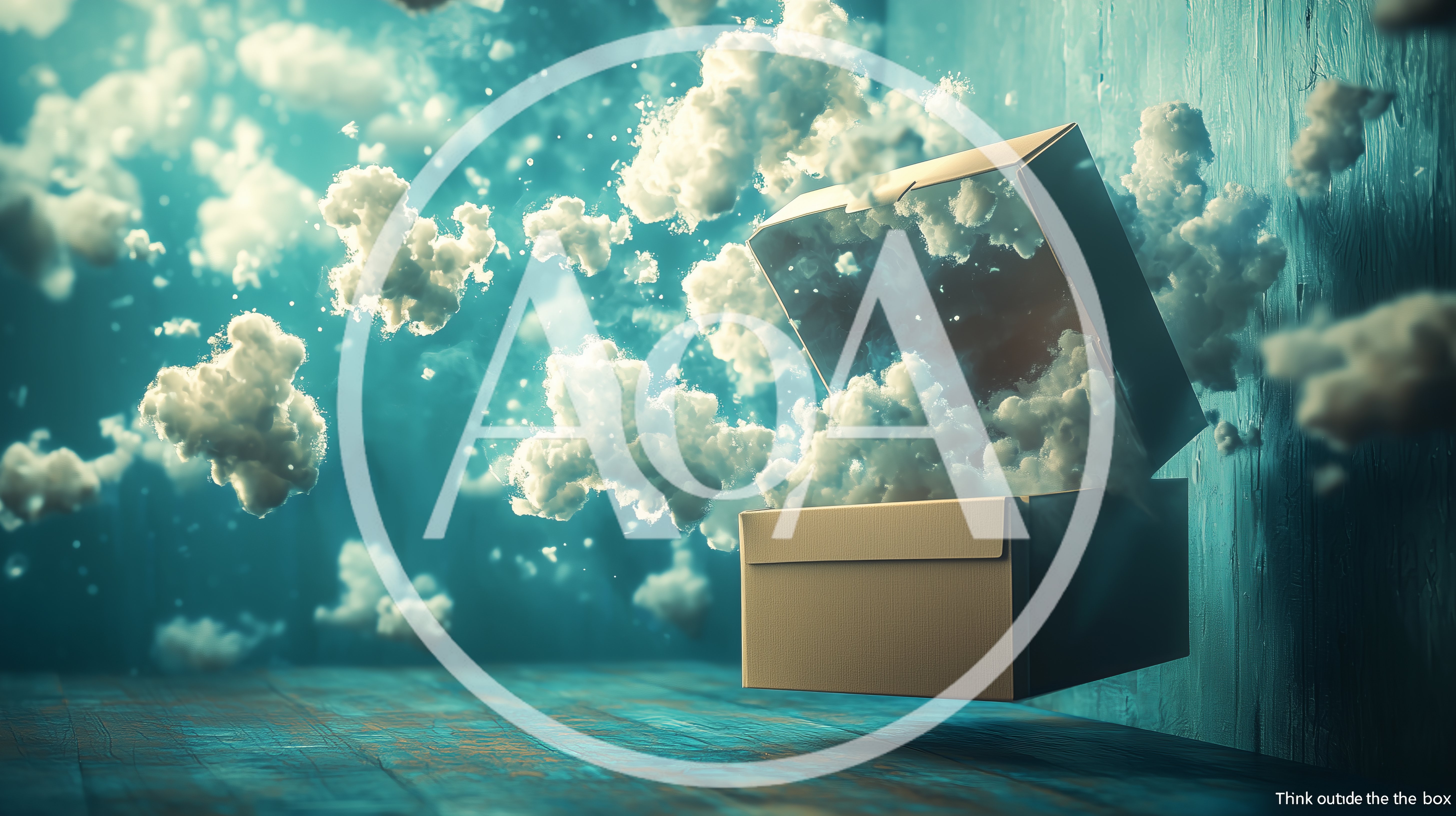 Surreal Cardboard Box Floating With Clouds