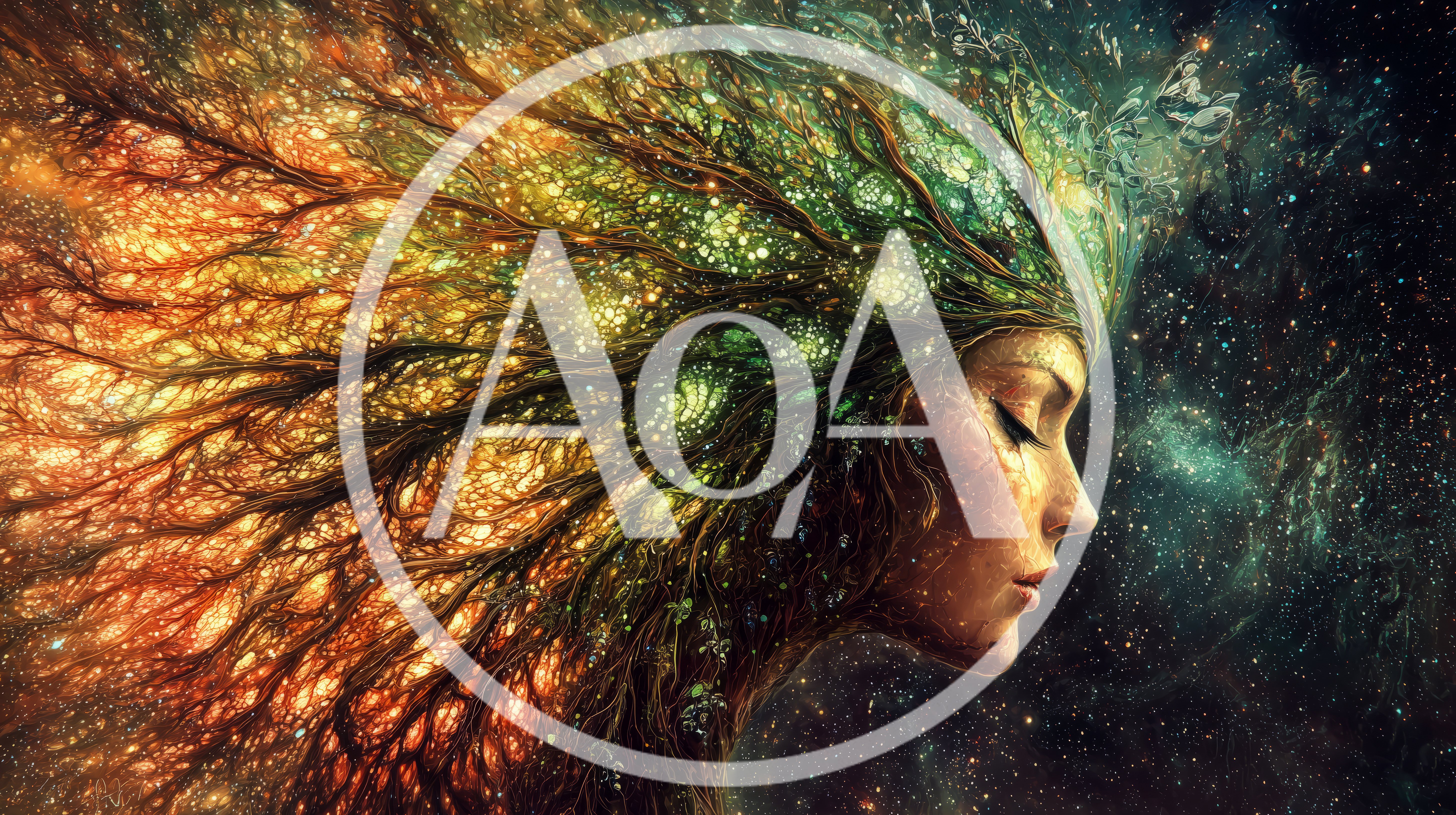 Surreal Portrait Of A Woman With Tree Branch Hair