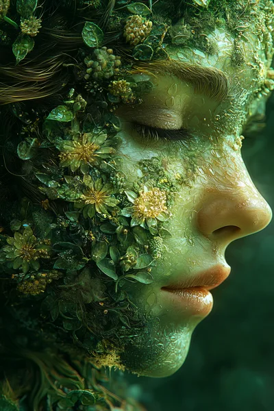 Surreal Portrait Of A Woman Merged With Nature