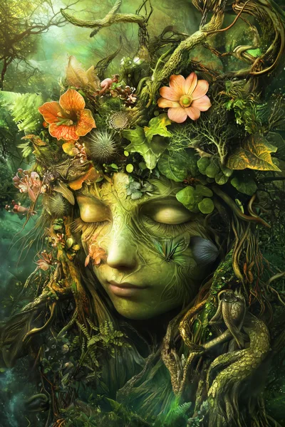 Surreal Portrait Of A Forest Spirit Goddess