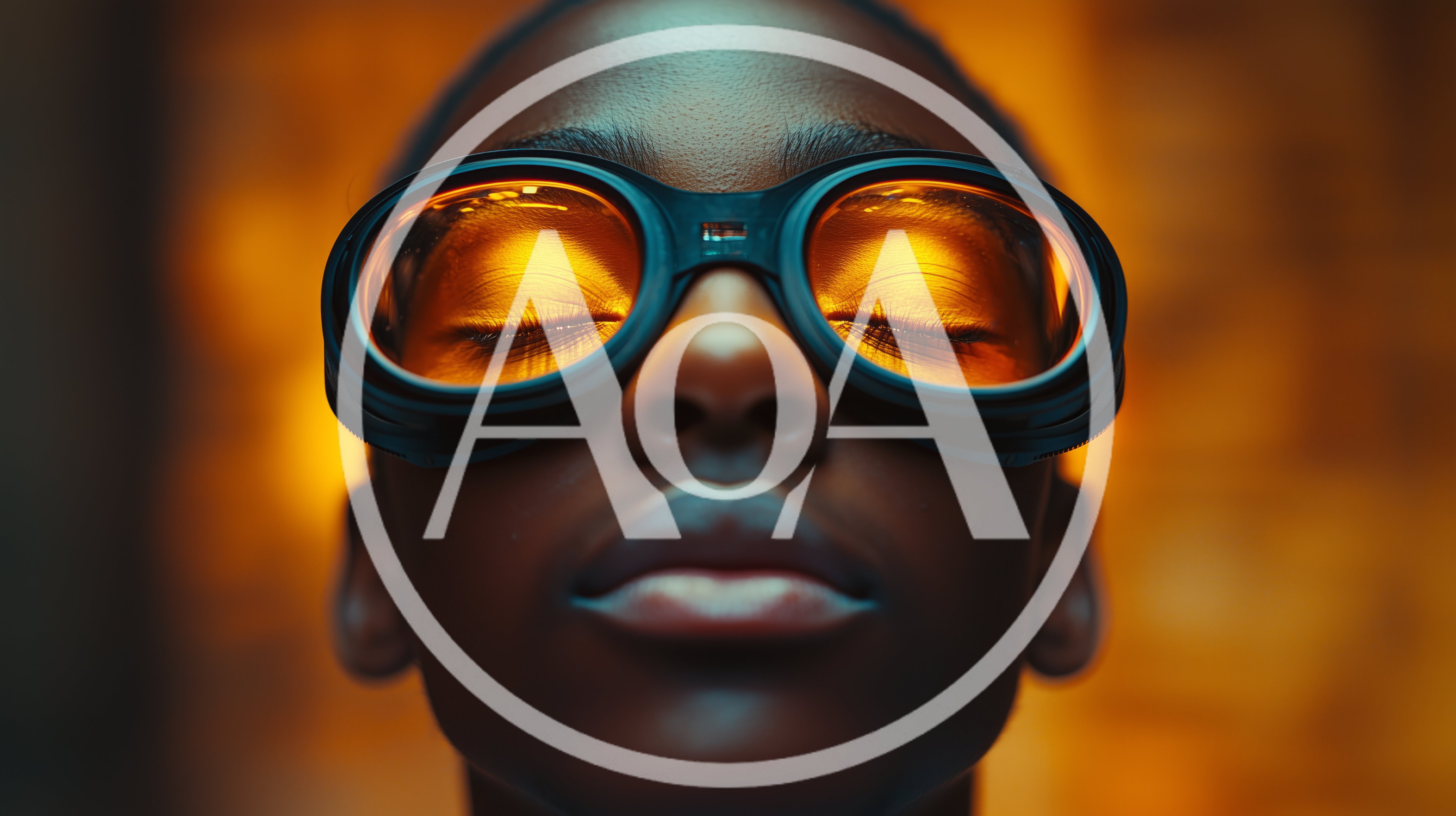 Young Person Wearing Protective Orange Tinted Goggles