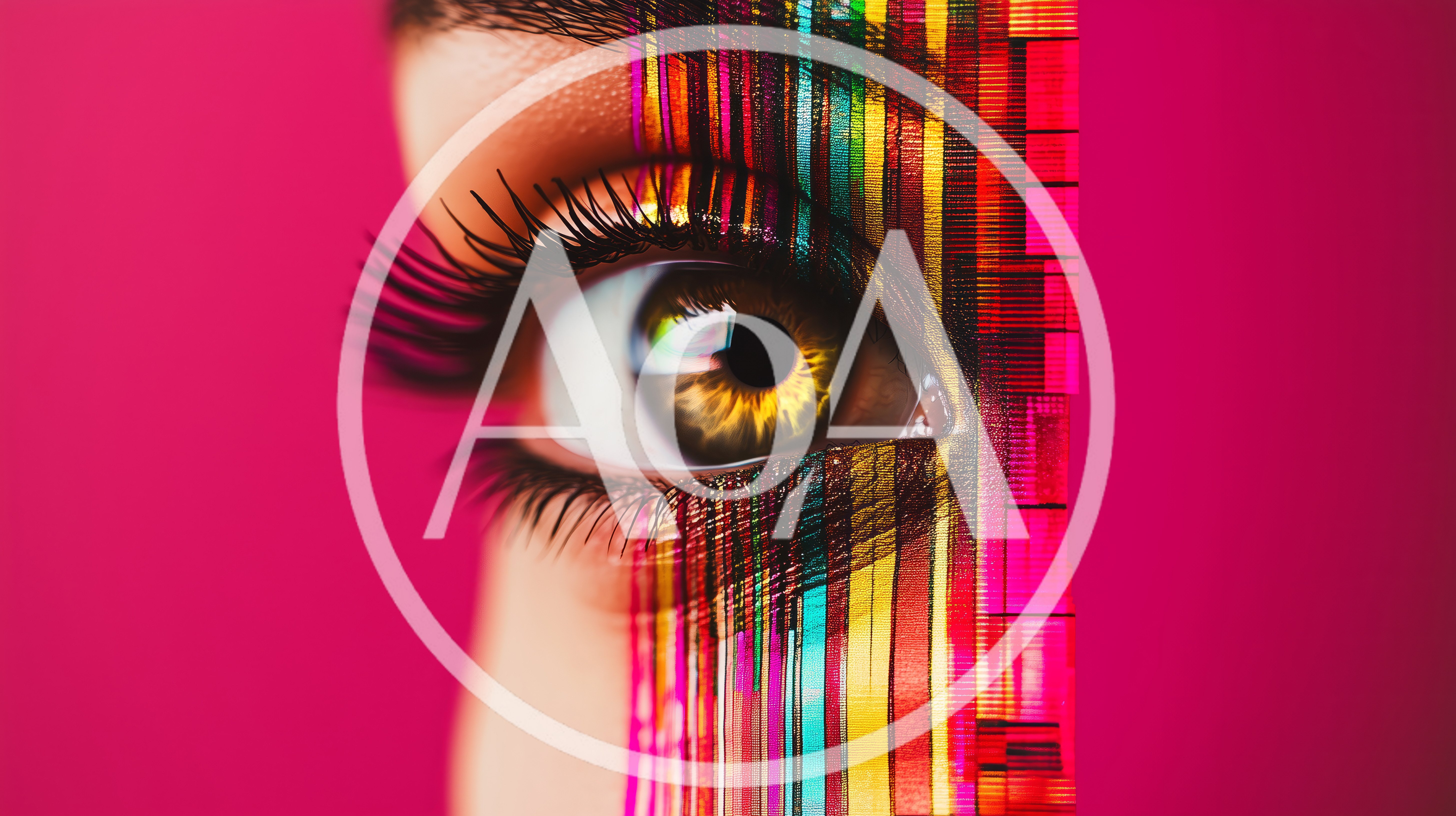 Macro Close Up Of Human Eye With Digital Glitch