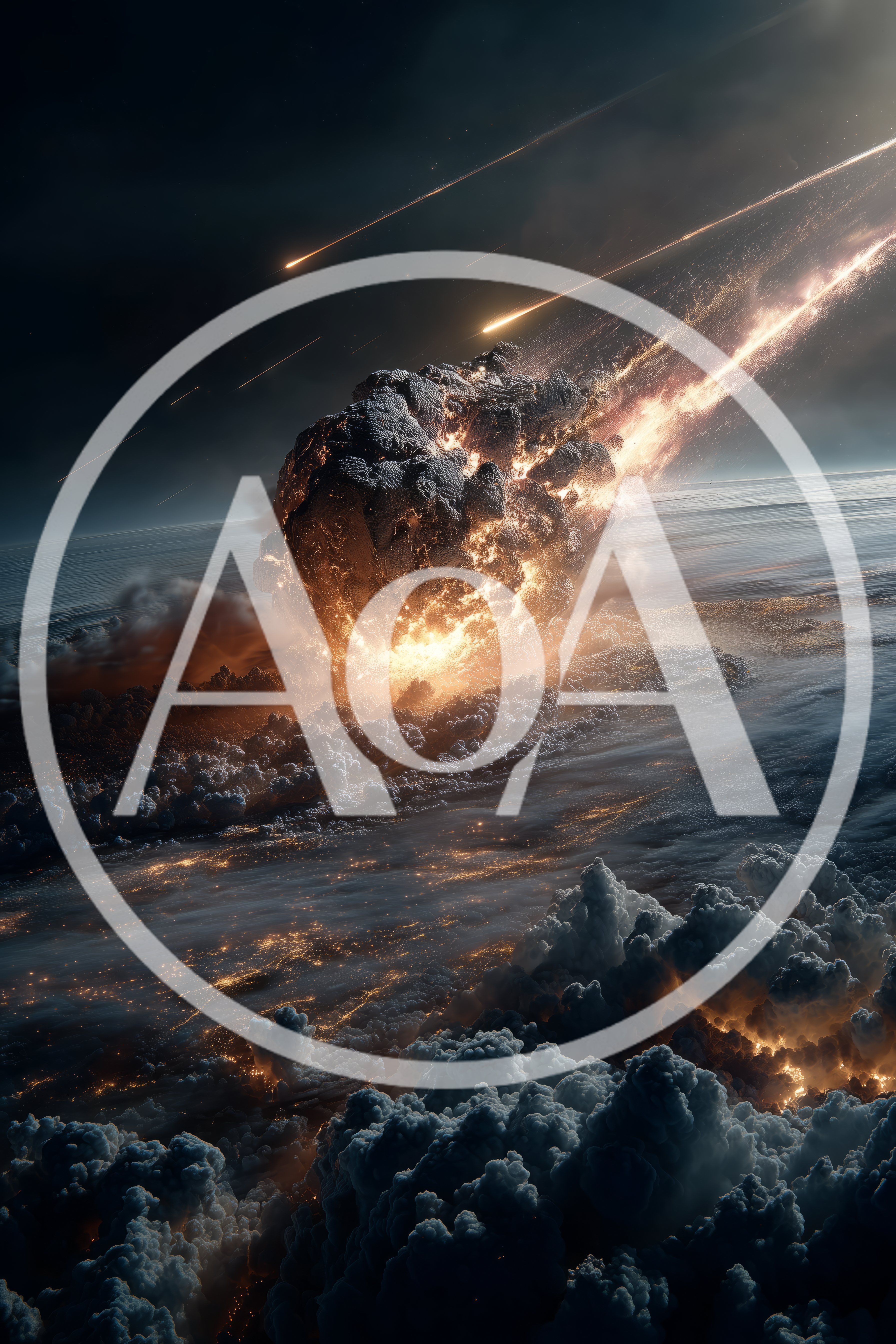 Catastrophic Asteroid Impacting Earth Atmosphere