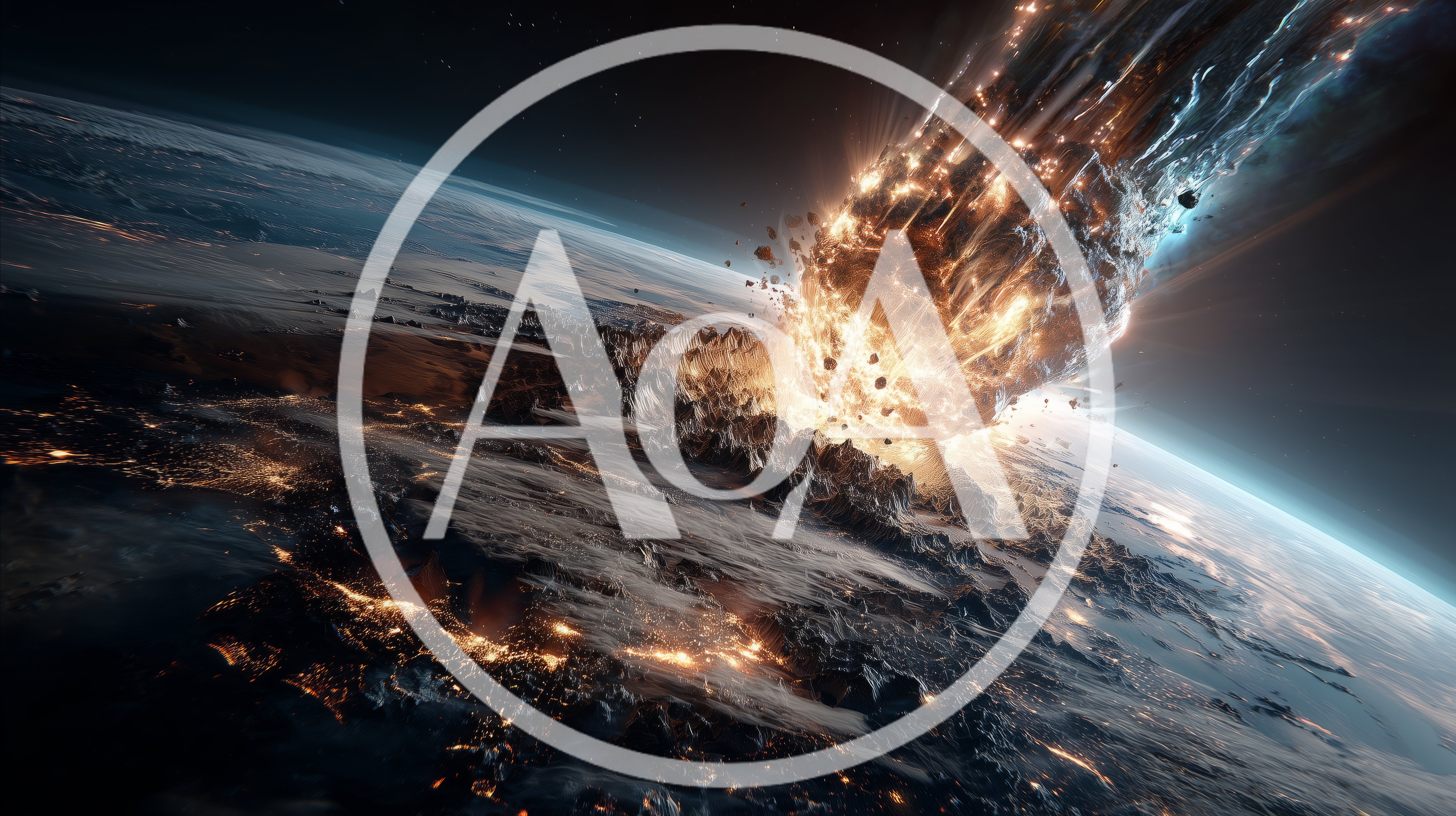 Massive Asteroid Impacting Earth Surface From Space