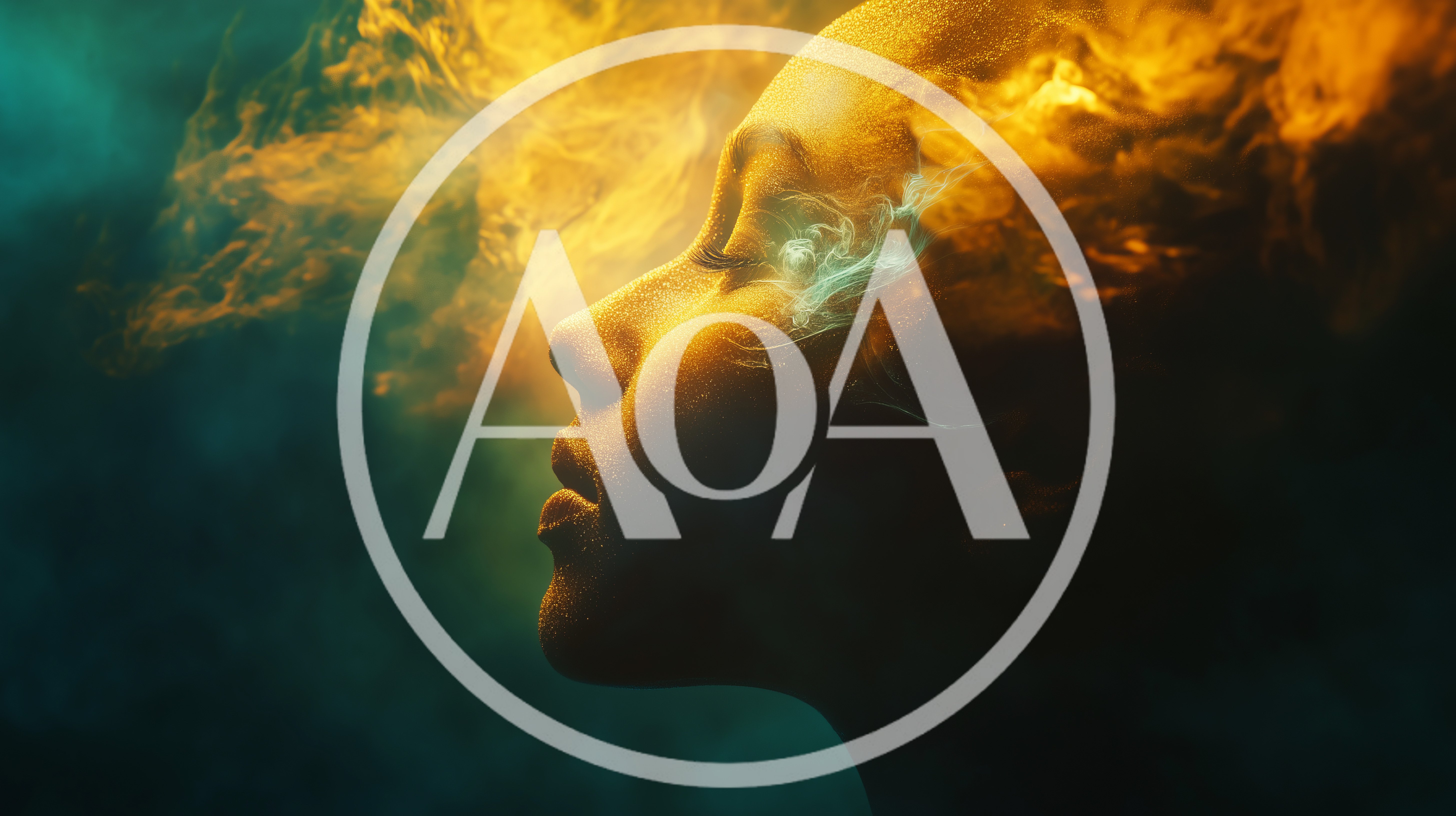 Abstract Portrait Of A Woman With Golden Smoke