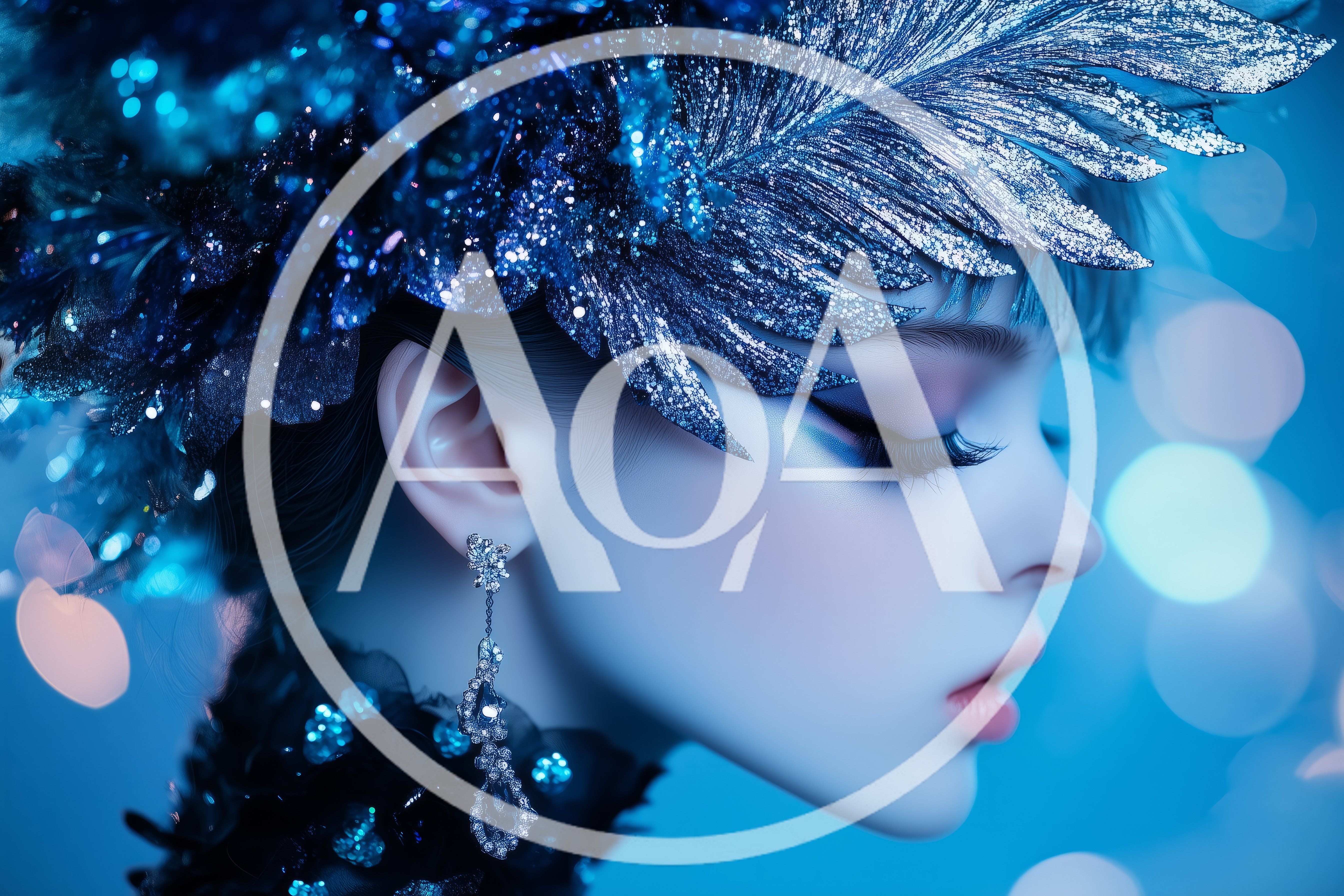Portrait Of A Fantasy Doll With Silver Feather Headdress