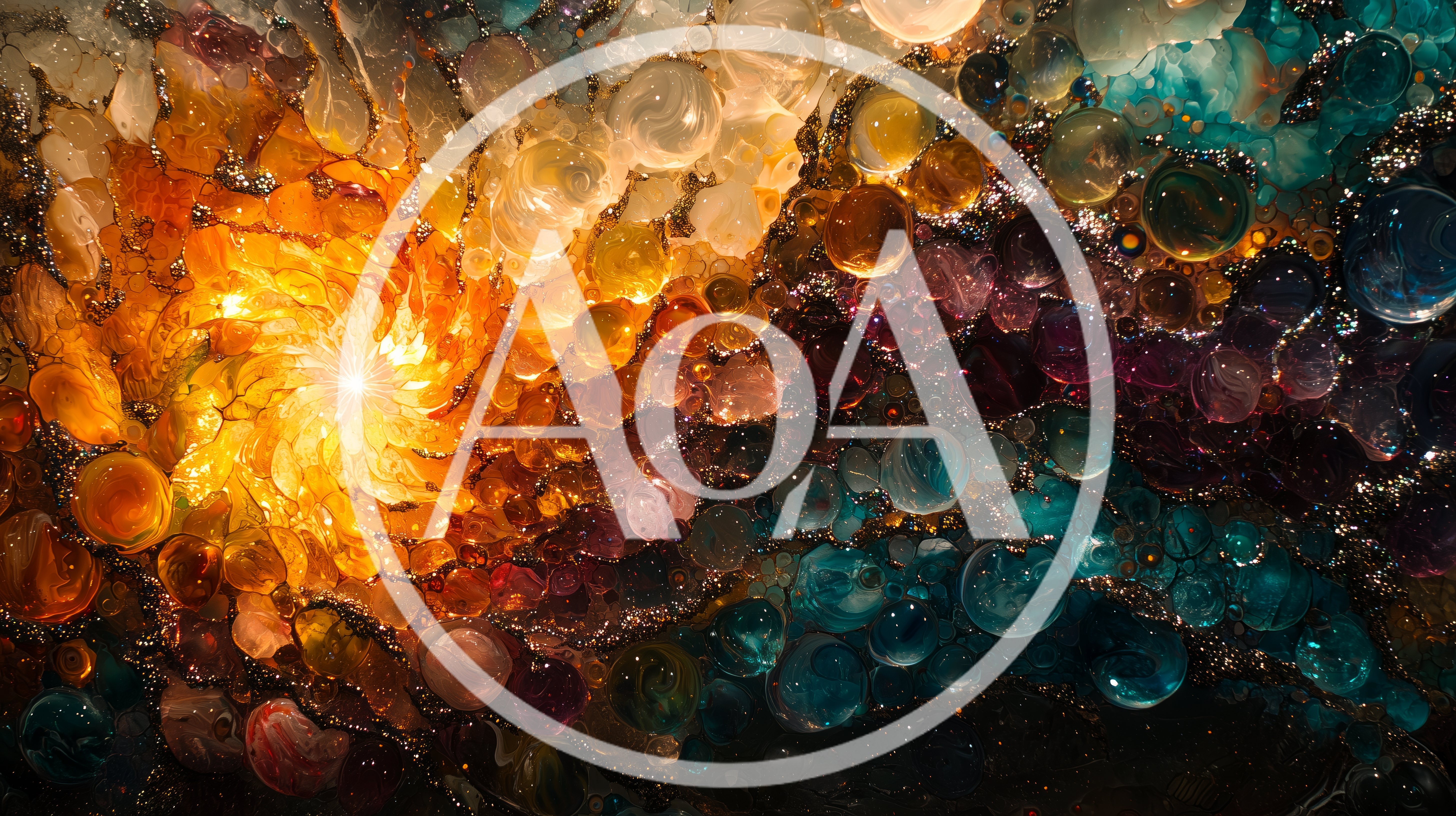 Abstract Swirling Galaxy Of Glowing Colorful Spheres